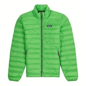 Bright green Patagonia Down puffy coat (men’s down sweater)